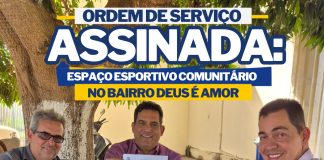 COMEÇOU: Assinada OS para construção do Centro Esportivo do bairro Deus é Amor